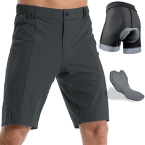 Wulibike Mountain Bike Shorts for Men,4D Padded Loose-fit Removable Underwear,Cycling Biking Shorts Mens with Zipper Pocket in Kuwait