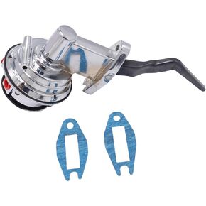 1 Set SHLPDFM Silver Chrome Aluminum Mechanical Fuel Pump 80GPH 1/4" in.NPT Fits for Ford 351C 351M 400M