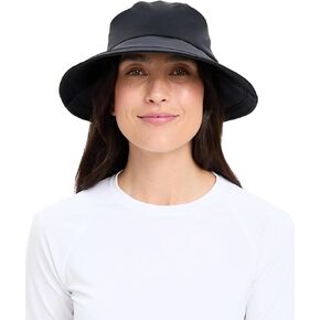 Solbari Women's Wide Brim Swim Sun Hat UPF 50+, Water-Resistant UV Protection with Ponytail Opening for Beach & Outdoor Pool