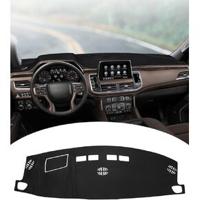 FIILINES Dash Cover for Chevrolet Suburban/Chevrolet Tahoe/GMC Yukon 2021-2023 (Not for GMC Yukon Denali), Dashboard Mat Cover Car Accessories Sunshade Nonslip Mesh Protector No Glare Black