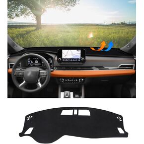 Dash Cover for Mitsubishi Outlander ES/SE/SEL/PHEV 2022-2025 Accessories Black Flannel Dashboard Cover Mat Car Dashboard UV Sun Protection(Not for Outlander Sport)
