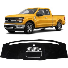 KUST Car Dash Cover for Ford F-150/F150 2021-2025 （Only fits for 12-inch Touch Screen Dashboard） Polyester Non-Slip Center Console Dash Cover Interior Accessories for F150 Custom Fit Dash Mat Black
