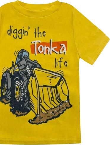 Boys 4 Piece Pajama Set - Hot Wheels & Tonka Toddler Boys PJ Set with Short Sleeve Shirts Shorts & Pants - Kids Sleepwear Set in Saudi Arabia