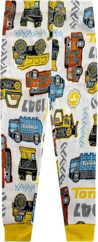 Boys 4 Piece Pajama Set - Hot Wheels & Tonka Toddler Boys PJ Set with Short Sleeve Shirts Shorts & Pants - Kids Sleepwear Set in Saudi Arabia