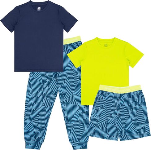 Fruit of the Loom Boys' Getaway Loose Fit 4-Piece Pajama Set in Saudi Arabia