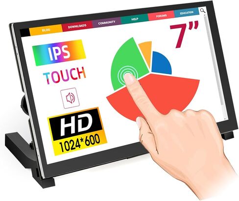 ELECROW 5 Inch Monitor for Raspberry Pi Touchscreen Monitor with Speaker LCD Display for Raspberry Pi 4 Screen HDMI-Compatible & USB Powered Travel Monitor for Laptops Black in Saudi Arabia