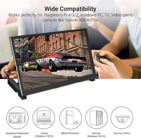 ELECROW 5 Inch Monitor for Raspberry Pi Touchscreen Monitor with Speaker LCD Display for Raspberry Pi 4 Screen HDMI-Compatible & USB Powered Travel Monitor for Laptops Black in Saudi Arabia