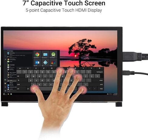 ELECROW 5 Inch Monitor for Raspberry Pi Touchscreen Monitor with Speaker LCD Display for Raspberry Pi 4 Screen HDMI-Compatible & USB Powered Travel Monitor for Laptops Black in Saudi Arabia