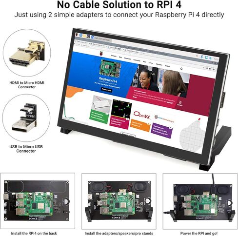 ELECROW 5 Inch Monitor for Raspberry Pi Touchscreen Monitor with Speaker LCD Display for Raspberry Pi 4 Screen HDMI-Compatible & USB Powered Travel Monitor for Laptops Black in Saudi Arabia