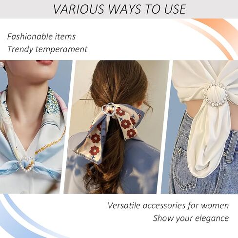 Women Clothing Scarf Ring - Shirt Clips Rhinestone Scarf Buckle 6PCS/12PCS Pearl Shawl Pins for Dress Sweater Scarves T-Shirt Waist Cinch Tie Brooch Clothes Accessories in Saudi Arabia