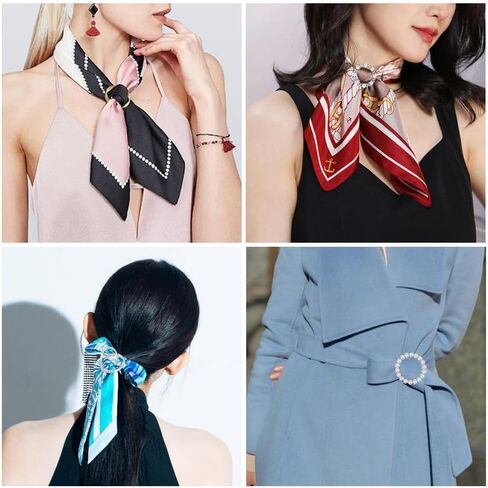 Women Clothing Scarf Ring - Shirt Clips Rhinestone Scarf Buckle 6PCS/12PCS Pearl Shawl Pins for Dress Sweater Scarves T-Shirt Waist Cinch Tie Brooch Clothes Accessories in Saudi Arabia