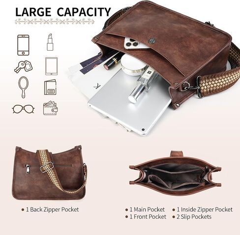 APHISON Crossbody Bags For Women Trendy, Leather Hobo Handbag Crossbody Purses Shoulder Bucket Bag with 2 Strap in Saudi Arabia