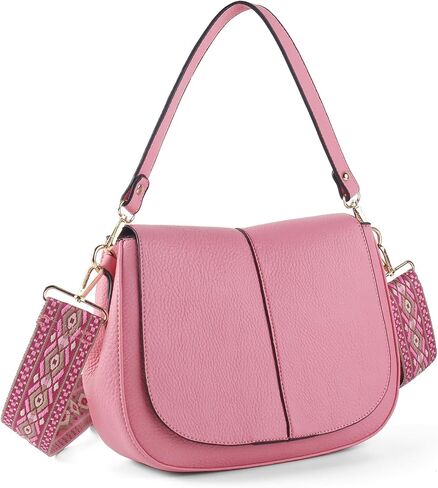 Vegan Leather Hobo Purses, Crossbody Bags for Women, Shoulder Handbags with Wide Strap in Saudi Arabia