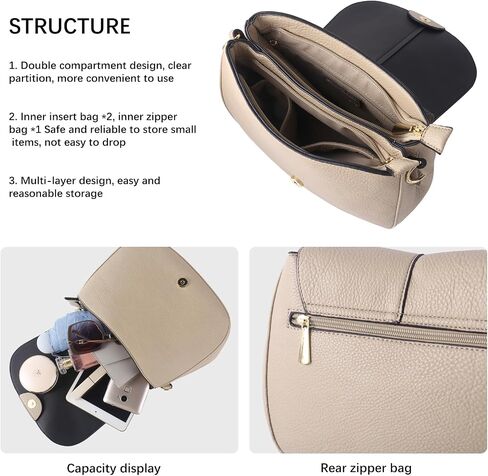 Vegan Leather Hobo Purses, Crossbody Bags for Women, Shoulder Handbags with Wide Strap in Saudi Arabia