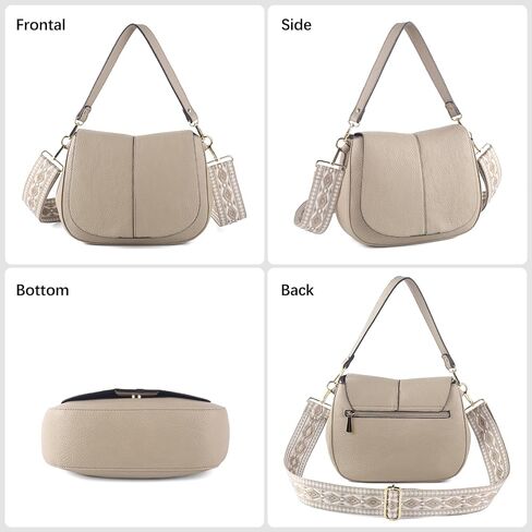 Vegan Leather Hobo Purses, Crossbody Bags for Women, Shoulder Handbags with Wide Strap in Saudi Arabia