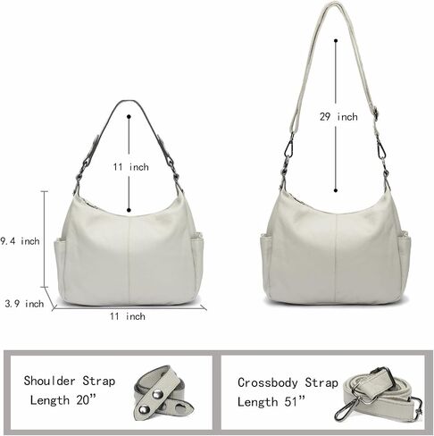 Genuine Leather Purses for Women Hobo Crossbody Bags Casual Work Shoulder Bag with Adjustable Strap in Kuwait