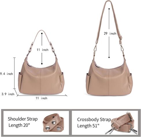 Genuine Leather Purses for Women Hobo Crossbody Bags Casual Work Shoulder Bag with Adjustable Strap in Kuwait