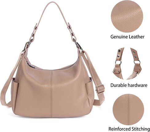Genuine Leather Purses for Women Hobo Crossbody Bags Casual Work Shoulder Bag with Adjustable Strap in Kuwait