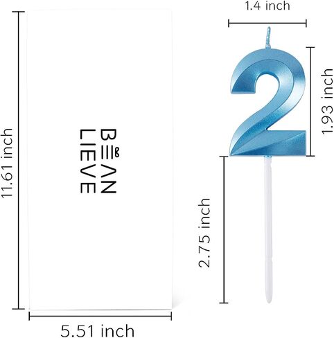 BEAN LIEVE Blue Birthday Candles - Number Cake Candles, Happy Birthday Numeric Candles Number 0 1 2 3 4 5 6 7 8 9 Used for Cake Decoration on Birthday Parties and Wedding Anniversary Celebration in Saudi Arabia