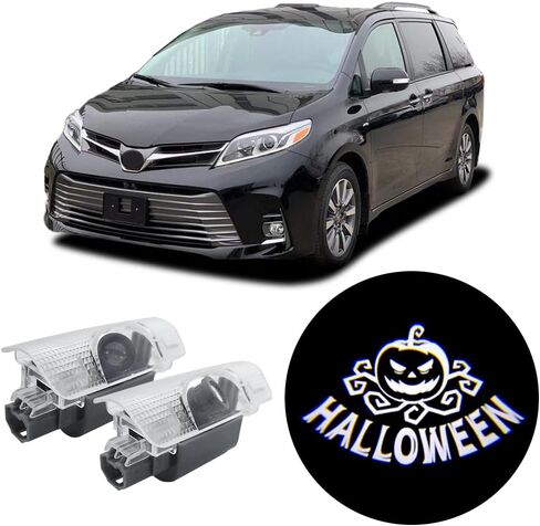 2 PCS LED Car Door Logo Lights Compatible for Sienna 2021-present Courtesy Projector Laser Welcome Light Puddle Lamp Easy Installation Car Accessories (Side) in Saudi Arabia