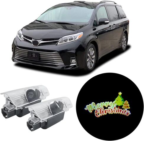 2 PCS LED Car Door Logo Lights Compatible for Sienna 2021-present Courtesy Projector Laser Welcome Light Puddle Lamp Easy Installation Car Accessories (Side) in Saudi Arabia