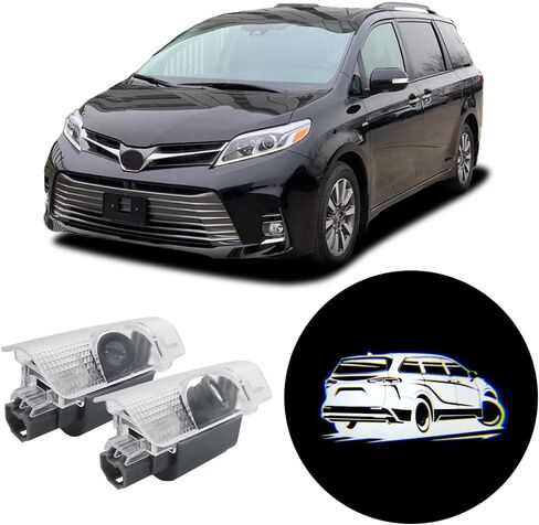2 PCS LED Car Door Logo Lights Compatible for Sienna 2021-present Courtesy Projector Laser Welcome Light Puddle Lamp Easy Installation Car Accessories (Side) in Saudi Arabia