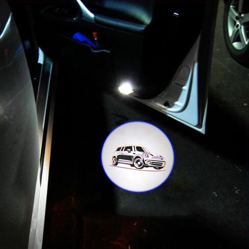 akarin 2Pcs Door Lights Logo for Mi ni r55 r56 r57 r58 r59 r60 r51 f54 f56 f55 f57 f60 f65 u25 Puddle Lights Car Door Logo Lights Projector Courtesy LED Ghost Shadow Lamps Accessories (r55) in Kuwait