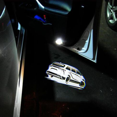 2 PCS LED Car Door Logo Lights Compatible for Sienna 2021-present Courtesy Projector Laser Welcome Light Puddle Lamp Easy Installation Car Accessories (Side) in Saudi Arabia