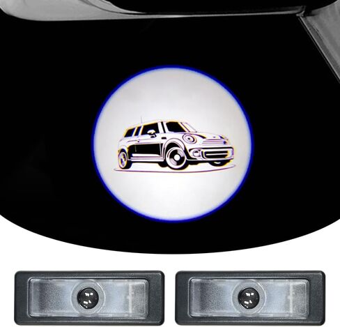 akarin 2Pcs Door Lights Logo for Mi ni r55 r56 r57 r58 r59 r60 r51 f54 f56 f55 f57 f60 f65 u25 Puddle Lights Car Door Logo Lights Projector Courtesy LED Ghost Shadow Lamps Accessories (r55) in Kuwait