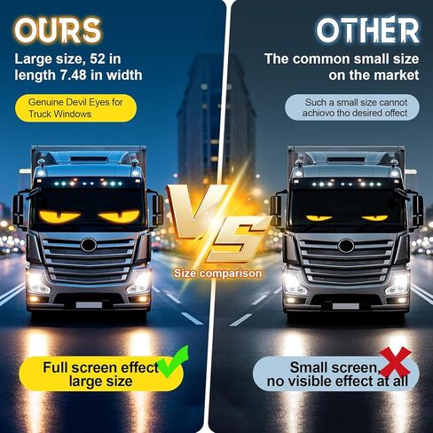 Sachie Ojos LED Para Carro: 52.4 "Devil's Eye Strip لشاحنات شبه ، عن بعد + App Dual Control ، أضواء الزجاج الأمامي القابلة للتخصيص in Kuwait