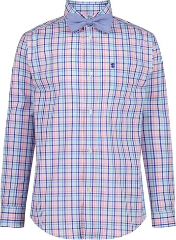 IZOD Boys' Long Sleeve Button-Down Collared Dress Shirt with Tie and Chest Pocket in Saudi Arabia