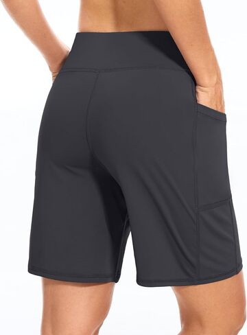 Blouty Women's 7" Bermuda Shorts with Pockets High Waisted Stretch Athletic Long Shorts for Women Workout Casual in Saudi Arabia