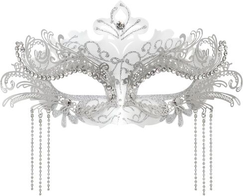 Coddsmz Women Masquerade Mask مع سلاسل Rhinestone Mask Mardi Gras Decoration لأقنعة أزياء الحفلات كرنفال in Kuwait