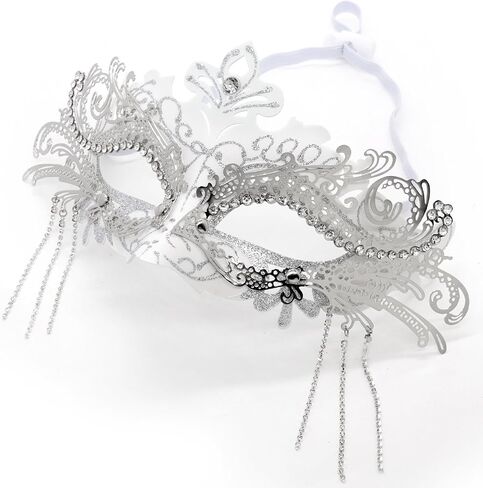 Coddsmz Women Masquerade Mask مع سلاسل Rhinestone Mask Mardi Gras Decoration لأقنعة أزياء الحفلات كرنفال in Kuwait