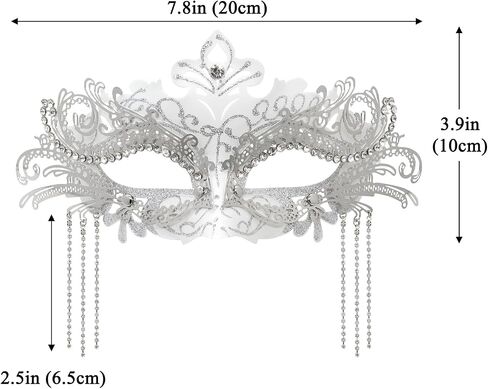 Coddsmz Women Masquerade Mask مع سلاسل Rhinestone Mask Mardi Gras Decoration لأقنعة أزياء الحفلات كرنفال in Kuwait
