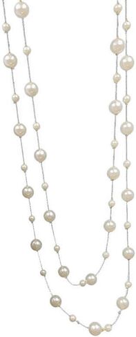 Pearl Layered Strand Necklaces for Women Dainty Fashion Long Imitation Pearls Beads Multiple Strands Chain Layer Choker Necklace Elegant Statement Charm Winter Sweater Vintage Wedding Party Costume Jewelry Gifts in Kuwait