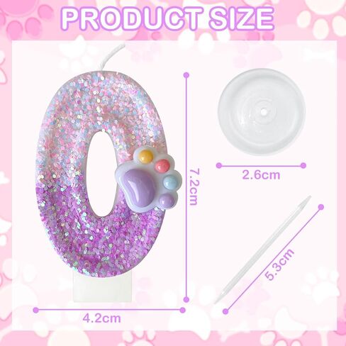 Pink Cat and Dog Paw Birthday Number Candles, Cupcake Decorations, Dog Theme Candles, Suitable for Party Celebrations, Birthday Decoration Supplies (Number 5) in Saudi Arabia
