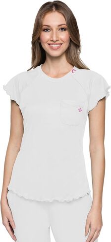 Med Couture Underscrub Raglan Sleeve Women Medical Top with Rib-Knit Round Neckline & Chest Pocket - MC706 in Kuwait