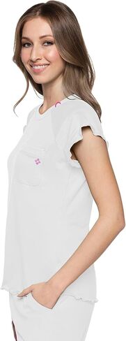 Med Couture Underscrub Raglan Sleeve Women Medical Top with Rib-Knit Round Neckline & Chest Pocket - MC706 in Kuwait