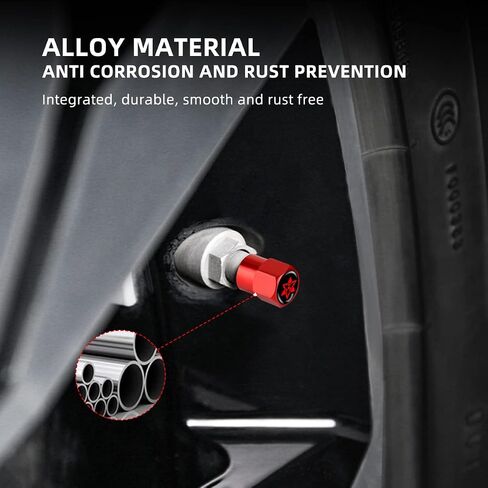 Anime Valve Stem Caps 4Pcs Universal Fit Car Tire Valve Covers Airtight Aluminum Alloy Hexagon Shape Tyre Accessory for Cars Trucks Motorcycles SUVs and Bikes (Uchiha Red) in Saudi Arabia