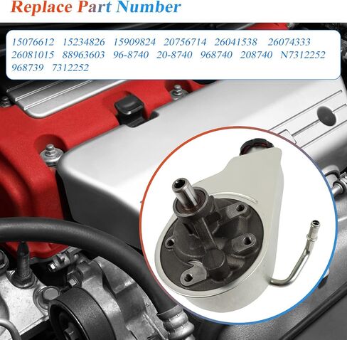 مضخة توجيه الطاقة Daysyore 20-8704 تناسب 2003-2005 Silverado 1500 V6 4.3L/V8 4.8L, 2002-2006 Sierra 1500 V6 4.3L/V8 4.8L مضخة مساعدة الطاقة، استبدل OE 20756710، 26041315، 15077397 in Saudi Arabia