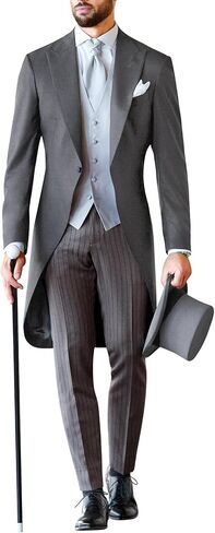 Three Pieces Tailored Bridegroom Black Morning Suit Wedding Tuxedo for Men Groomwear Slim Blazer Vest Pants Sets in Saudi Arabia