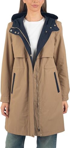 Alpine Swiss Tanya Womens Hooded Rain Jacket Long Raincoat Trench Coat Windbreaker in Saudi Arabia