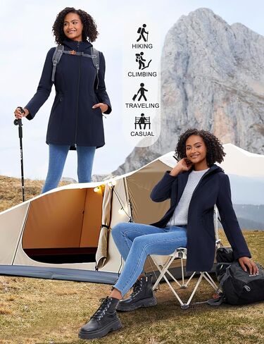 ROYAL MATRIX Women's Waterproof Fleece Lined Softshell Jacket Hooded Breathable Windbreaker Rain Jacket in Saudi Arabia
