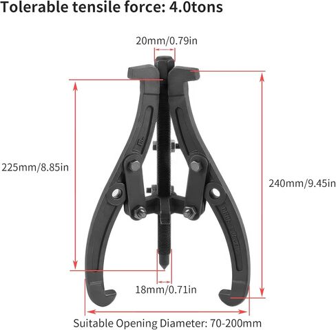 3 Jaw Phosphate 8.46in/215mm Universal Bearing Gear Puller,Heavy Duty Extractor Tool for Flywheel,High Carbon Steel Puller Kit,Adjuestable Removal Kit Type in Kuwait
