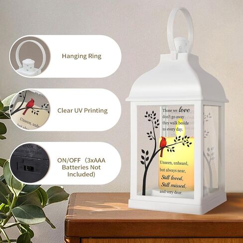Memorial Lantern with Card - Sympathy Gift for Loss of Mom/Dad/Loved One, Bereavement Keepsake with Flickering Flame, Memory Lamp for Funeral Remembrance or Celebration (Black) in Kuwait