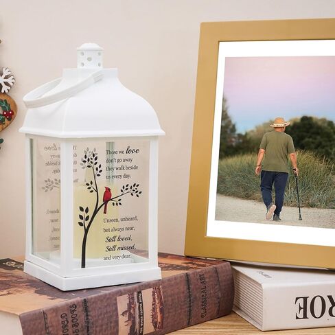 Memorial Lantern with Card - Sympathy Gift for Loss of Mom/Dad/Loved One, Bereavement Keepsake with Flickering Flame, Memory Lamp for Funeral Remembrance or Celebration (Black) in Kuwait