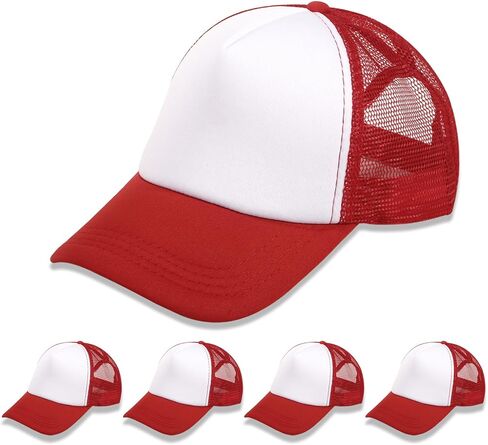 5 Pack Sublimation Blank Baseball Cap Adjustable Hat Polyester Mesh Trucker Hats for Men and Women in Saudi Arabia