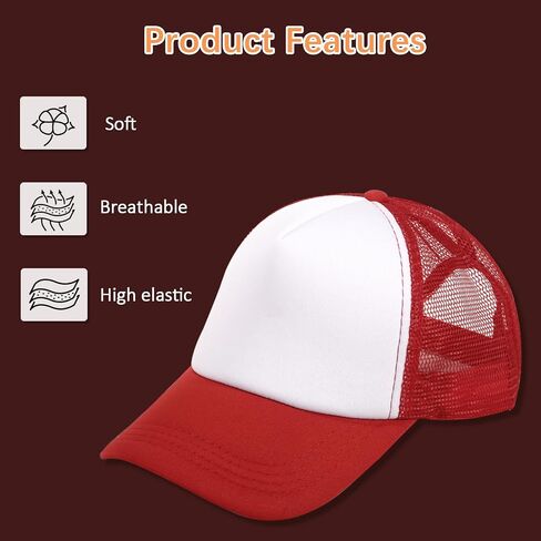 5 Pack Sublimation Blank Baseball Cap Adjustable Hat Polyester Mesh Trucker Hats for Men and Women in Saudi Arabia