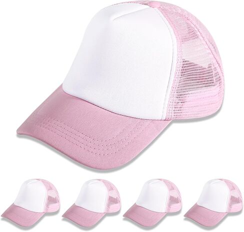 5 Pack Sublimation Blank Baseball Cap Adjustable Hat Polyester Mesh Trucker Hats for Men and Women in Saudi Arabia